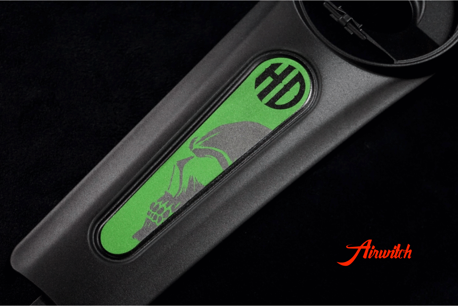 Harley Davidson Tankabdeckung für Touring in AMG Grün mit Totenkopf, Stern und Logoschriftzug