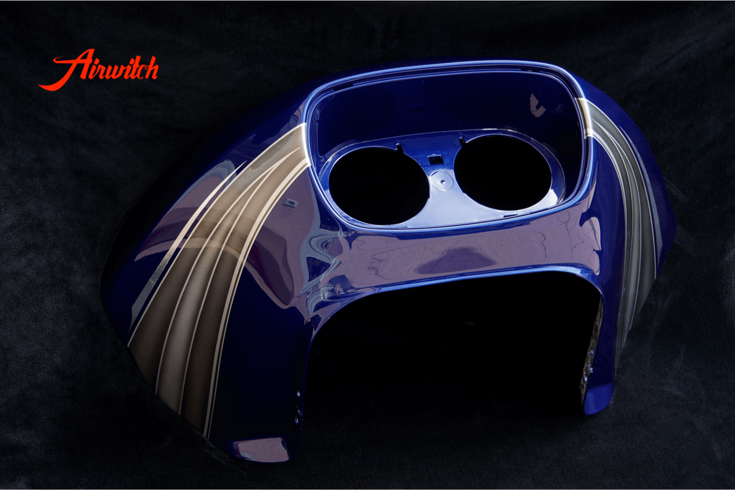 Harley Davidson Road Glide Custom Paint mit silber-blauer Custom Lackierung mit Silber, Metalflakes und Blattsilber