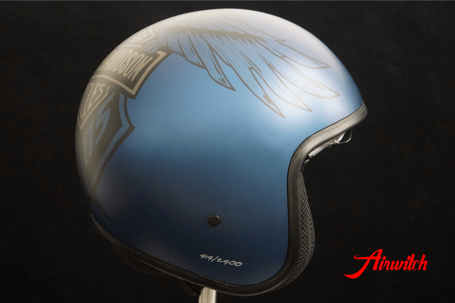 Custom Paint Helm eagle 115 anniversary Harley Davidson blue - Nachlackierung 