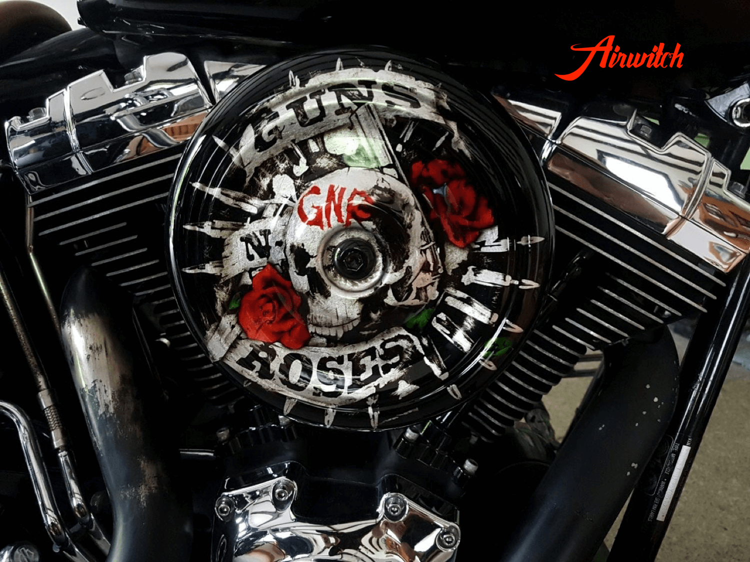 Custom Paint Harley-Davidson Guns n ´Roses Lackierung Luftfilterdeckel